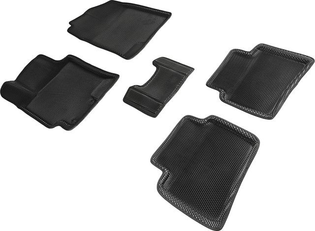 Коврики Seintex 3D EVA Соты для салона Kia Rio IV 2017-2026 ЧЕРНЫЕ. Артикул 95163