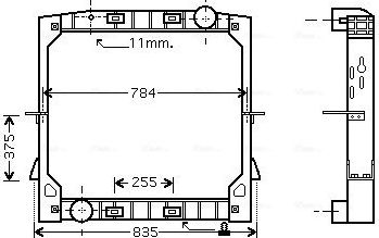 Радиатор охлаждения двигателя AVA для IVECO Stralis 2003-2011. Артикул IV2070