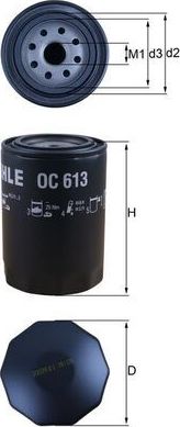 Масляный фильтр Mahle для Citroen Jumper II 2006-2026. Артикул OC 613