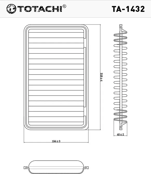 ФИЛЬТР ВОЗДУШНЫЙ (Totachi). Артикул TA1432
