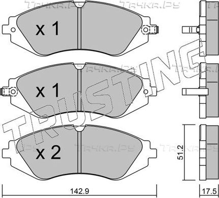Тормозные колодки Trusting передние для Chevrolet Nubira 2005-2009. Артикул 303.0
