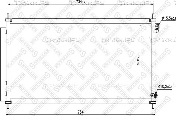 Радиатор кондиционера (конденсатор) Stellox. Артикул 10-45097-SX