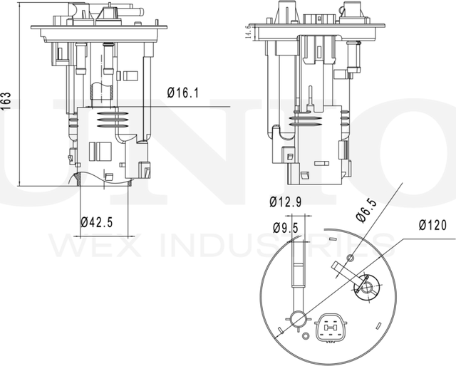 Фильтр топливный Mitsubishi Lancer IX 03- (бензин) (Unio). Артикул FLT-55023