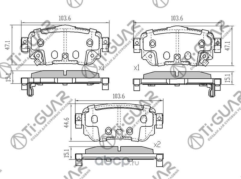 Тормозные колодки (TI-Guar). Артикул TG2806C