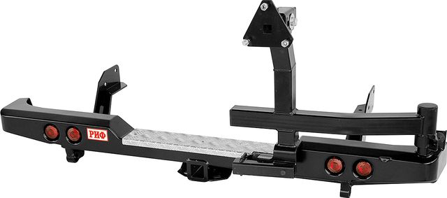 Бампер силовой РИФ задний с квадр. под фаркоп, калиткой и фонарями для Mazda B2500 1999-2006. Артикул RIFBT5-20125