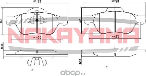 Колодки тормозные (Nakayama). Артикул HP8358NY