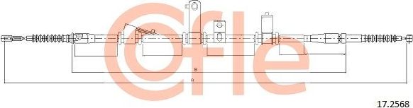 Трос ручника (тросик ручного тормоза) Cofle. Артикул 92.17.2568
