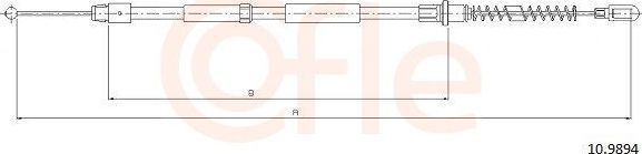 Трос ручника (тросик ручного тормоза) Cofle. Артикул 10.9894