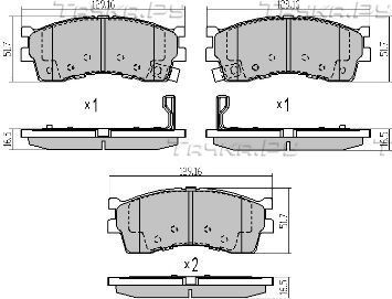 Тормозные колодки Fremax передние для Kia Rio I 2000-2005. Артикул FBP-1547