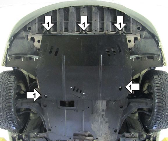 Защита Мотодор для картера, КПП Renault Laguna III 2007-2015. Артикул 01703