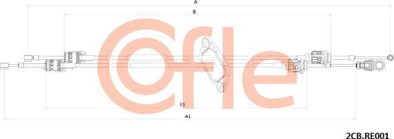 Трос переключения передач КПП Cofle. Артикул 92.2CB.RE001