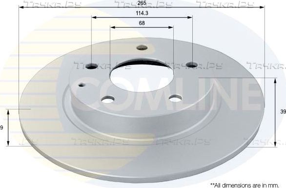 Тормозной диск Comline задний для Mazda 3 IV (BP) 2018-2026. Артикул ADC0477