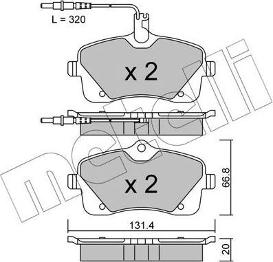 Тормозные колодки Metelli. Артикул 22-0853-0