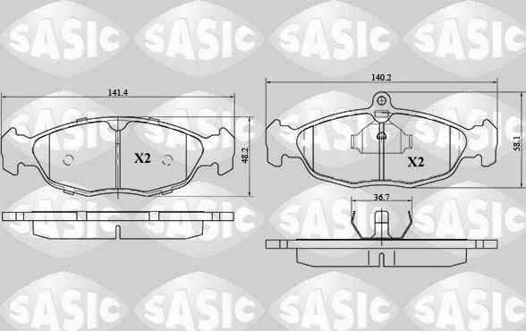 Тормозные колодки Sasic передние для Daewoo Lanos 1997-2008. Артикул 6216029