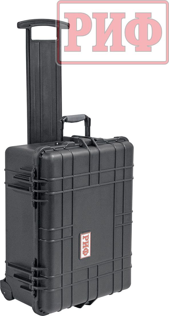 Кейс пластиковый защитный ударопрочный РИФ 560х455х265 мм на колесах с телескопической ручкой. Артикул WRT-54