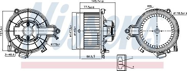 Вентилятор, мотор печки (отопителя) салона Nissens для IVECO Daily VI 2014-2026. Артикул 87616