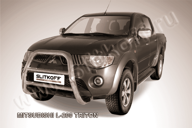 Кенгурятник Slitkoff d76 высокий для Mitsubishi L200 IV Triton 2006-2015. Артикул ML002