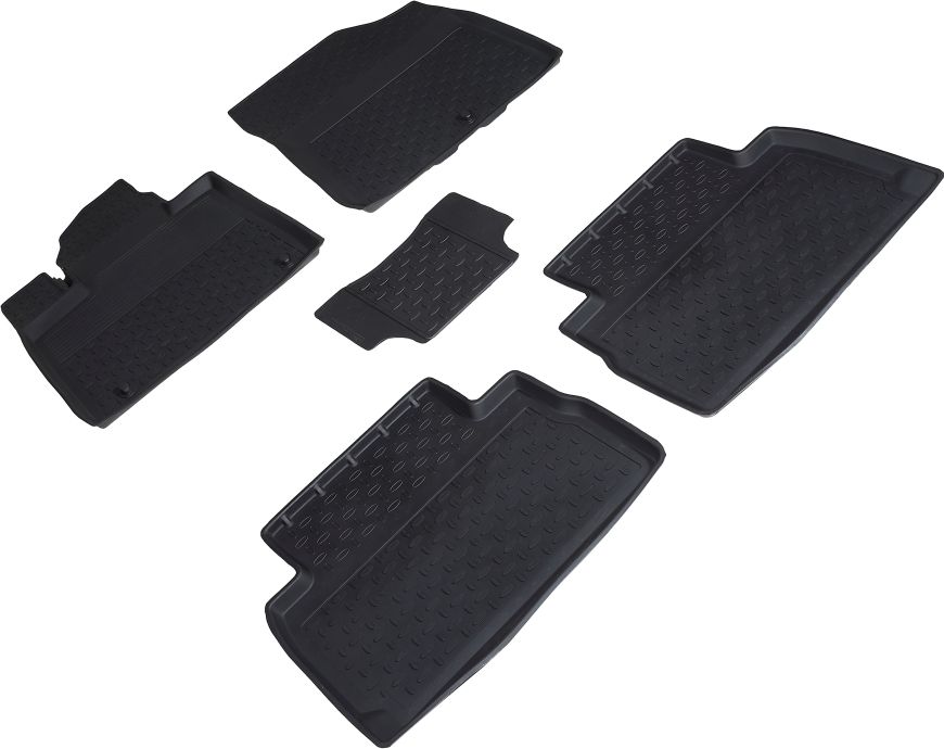 Коврики резиновые Seintex с высоким бортиком для салона Hyundai Santa Fe IV (5 мест) рестайлинг 2020-2026. Артикул 96314