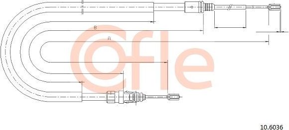 Трос ручника (тросик ручного тормоза) Cofle. Артикул 92.10.6036