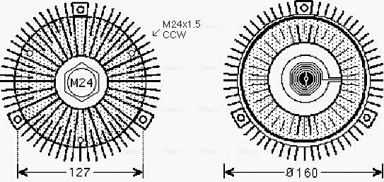 Муфта (вискомуфта) вентилятора AVA для BMW 5 IV (E39) 1996-2003. Артикул BWC353