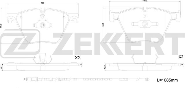 Тормозные колодки Zekkert передние для BMW 5 VI (F10/F11/F07) 2010-2017. Артикул BS-1343