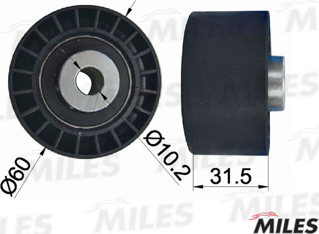 Направляющий (ведущий) ролик ремня ГРМ Miles для Citroen Jumpy I 2000-2006. Артикул AG02079
