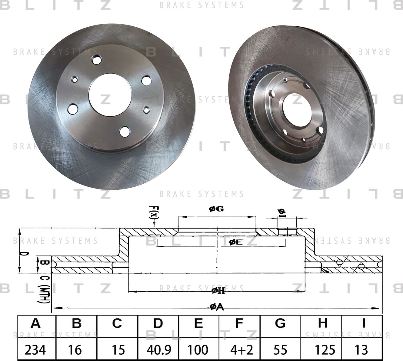 Диск тормозной (Blitz). Артикул BS0663