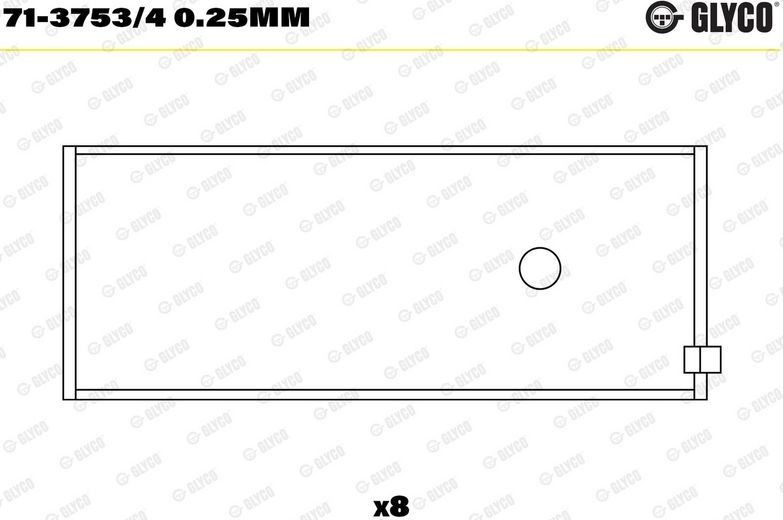 Вкладыши шатунные Glyco. Артикул 71-3753/4 0.25mm