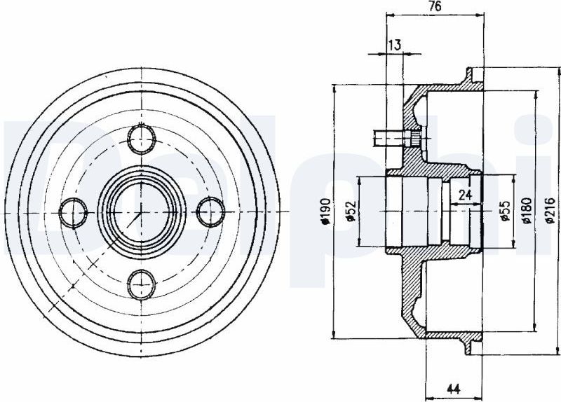 Тормозной барабан Delphi. Артикул BF229