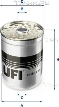 Топливный фильтр UFI для Citroen BX 1983-1994. Артикул 24.361.00