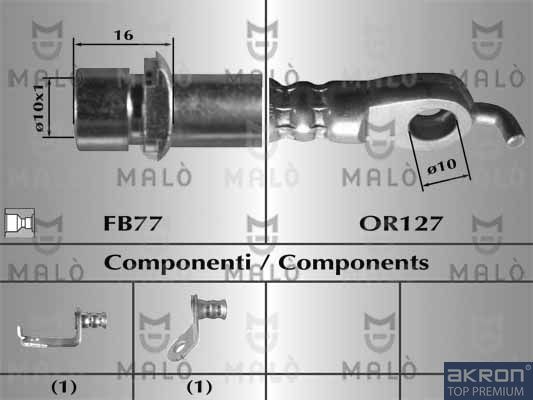 Тормозной шланг Malò. Артикул 80879