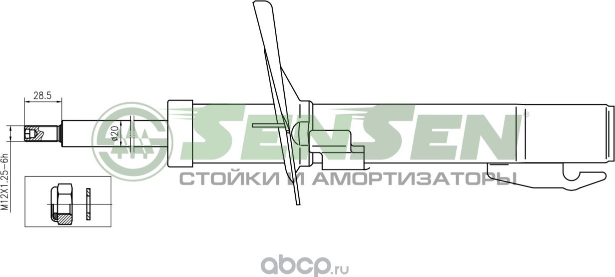 АМОРТИЗАТОР ПЕРЕДНИЙ ГАЗОМАСЛЯНЫЙ RENAULT MEGANE II (02-09) F (Sensen). Артикул 41130162