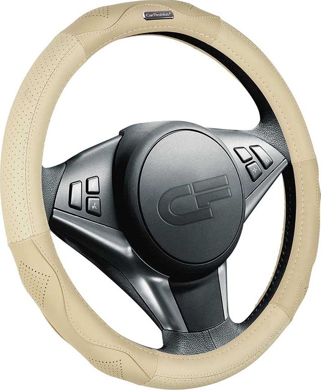Оплётка на руль CarFashion Storm (размер M, натуральная кожа, цвет БЕЖЕВЫЙ/БЕЖЕВЫЙ/БЕЖЕВЫЙ). Артикул 31348