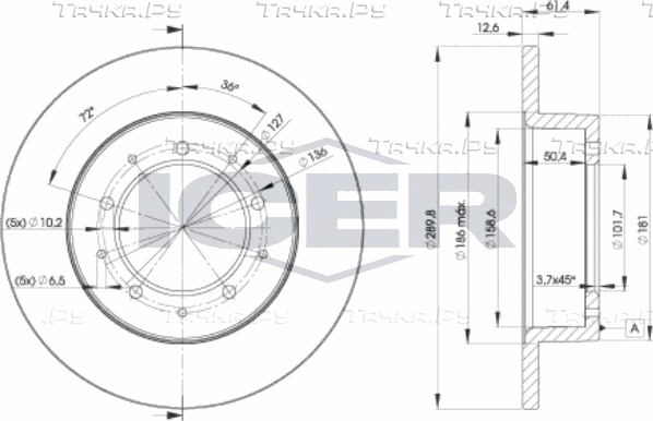 Тормозной диск Icer. Артикул 78BD0461-2