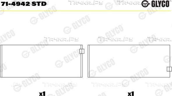 Вкладыши шатунные Glyco. Артикул 71-4942 STD