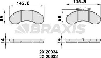 Тормозные колодки Braxis. Артикул AA0279
