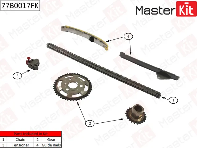 77B0017FK Комплект цепи ГРМ Toyota AURIS/COROLLA/YARIS 1ND-TV 12- (Master KIT) Master KIT. Артикул 77b0017fk