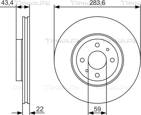 Тормозной диск Bosch передний для Lancia Delta II (836) 1993-1999. Артикул 0 986 479 S01