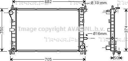 Радиатор охлаждения двигателя AVA. Артикул FD2379