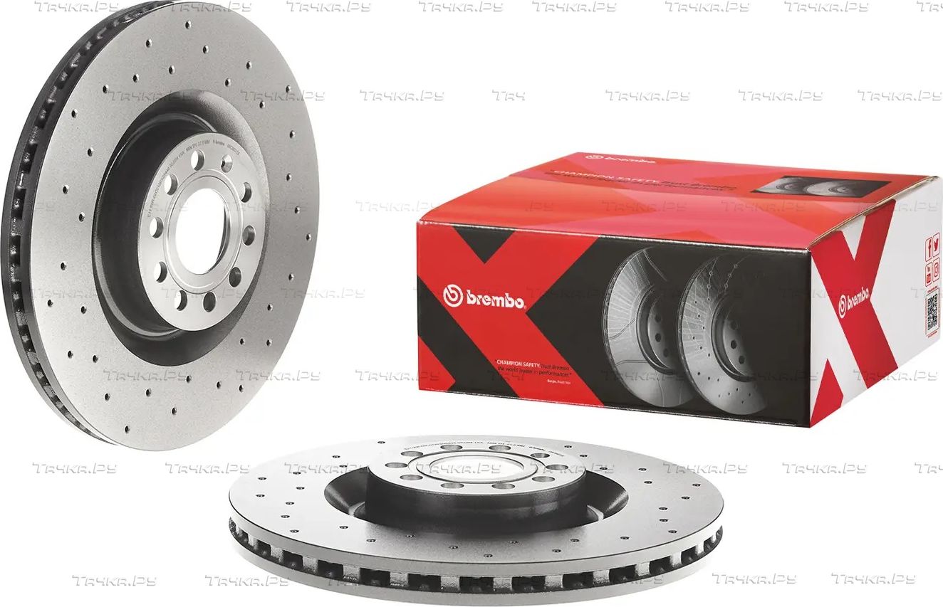 Тормозной диск Brembo XTRA LINE - Xtra передний для Volkswagen Golf VII 2011-2016. Артикул 09.C892.1X