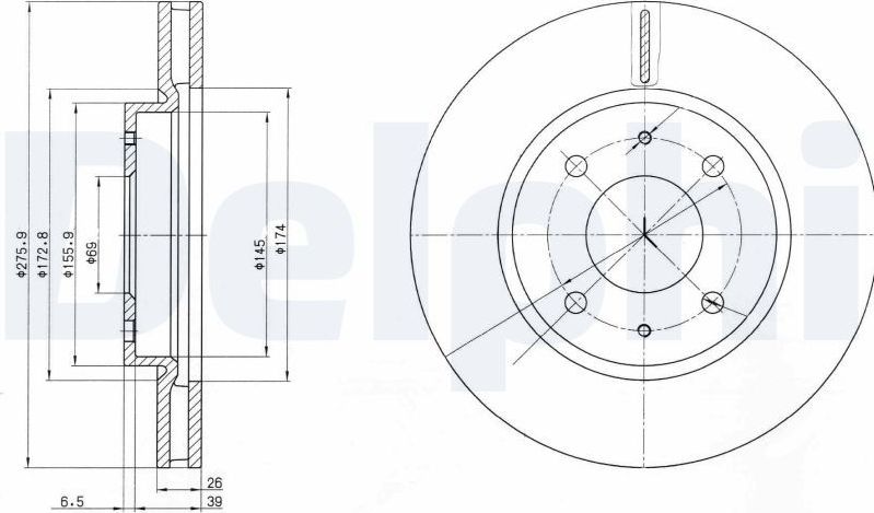Тормозной диск Delphi. Артикул BG4068