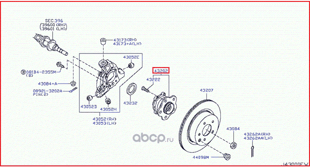 Ступица колеса Nissan. Артикул 432024GA0B