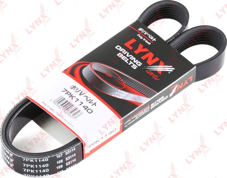Приводной ремень поликлиновой LYNXauto. Артикул 7PK1140