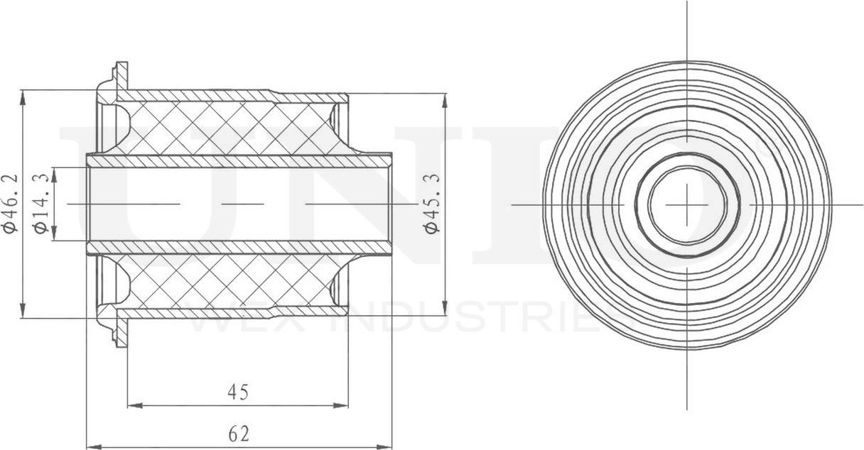 Сайлентблок рычага подвески (Unio). Артикул RMP-20588