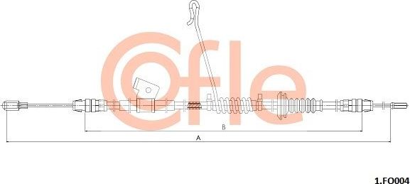 Трос ручника (тросик ручного тормоза) Cofle. Артикул 92.1.FO004