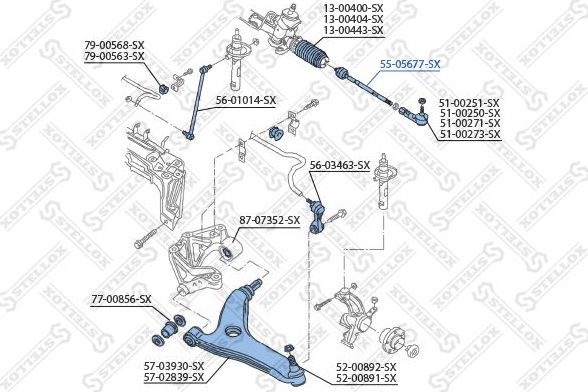 Рулевая тяга Stellox. Артикул 55-05677-SX