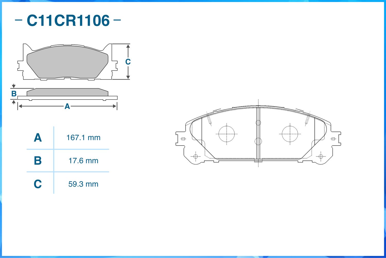 Колодки тормозные передние (Low Metallic) (Cworks). Артикул C11CR1106