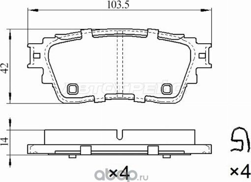 Колодки тормозные зад  MITSUBISHI OUTLANDER 12-EC (SAT). Артикул ST280023