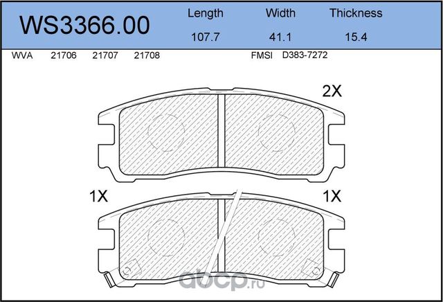Колодки тормозные дисковые | зад | (Jeenice). Артикул WS3366.00