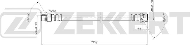 Тормозной шланг Zekkert задний правый для Nissan Kubistar X76 2003-2026. Артикул BS-9555